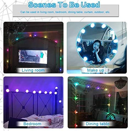 RGB - Colorful LED Mirror Lights Vanity (10 Bulbs).